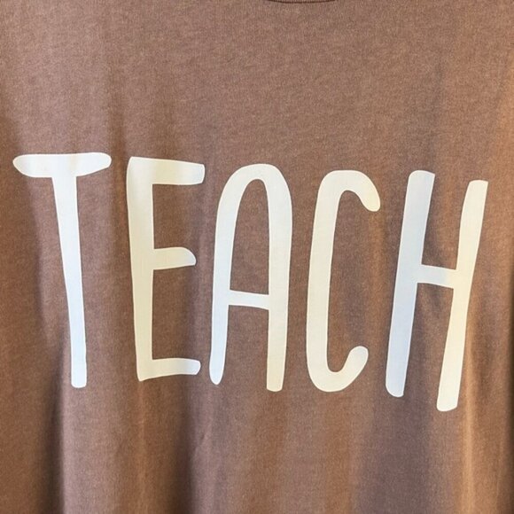 Aritzia TNA boxy brown cotton scoop neck short sleeve TEE shirt size small teach - Picture 5 of 10